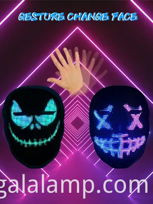 Настраиваемая Bluetooth-совместимая светодиодная маска с резарязимым управлением приложением